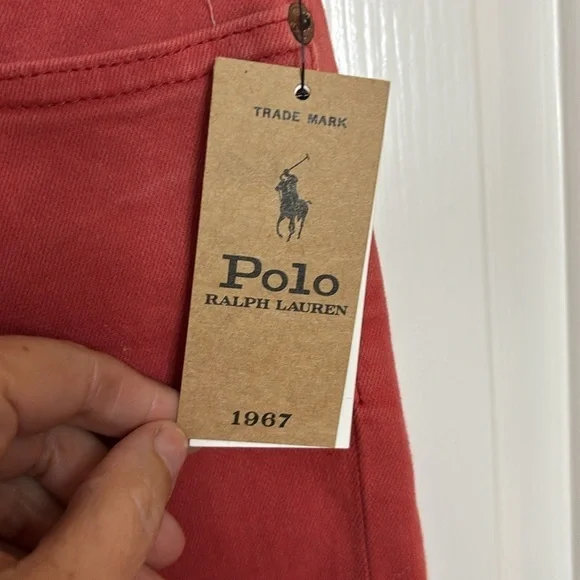 Polo by Ralph Lauren Sullivan Slim Boys Brick Red stone washed Shorts size 12 - Picture 4 of 10
